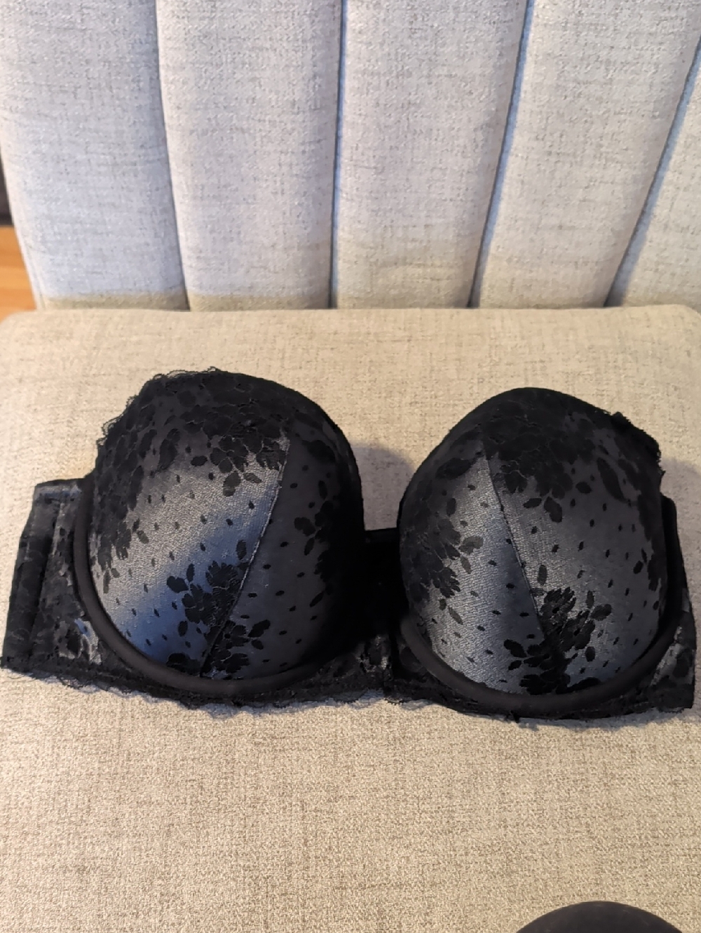 Torrid Black Strapless Lace-Print Push-Up Bra Size 40DDD